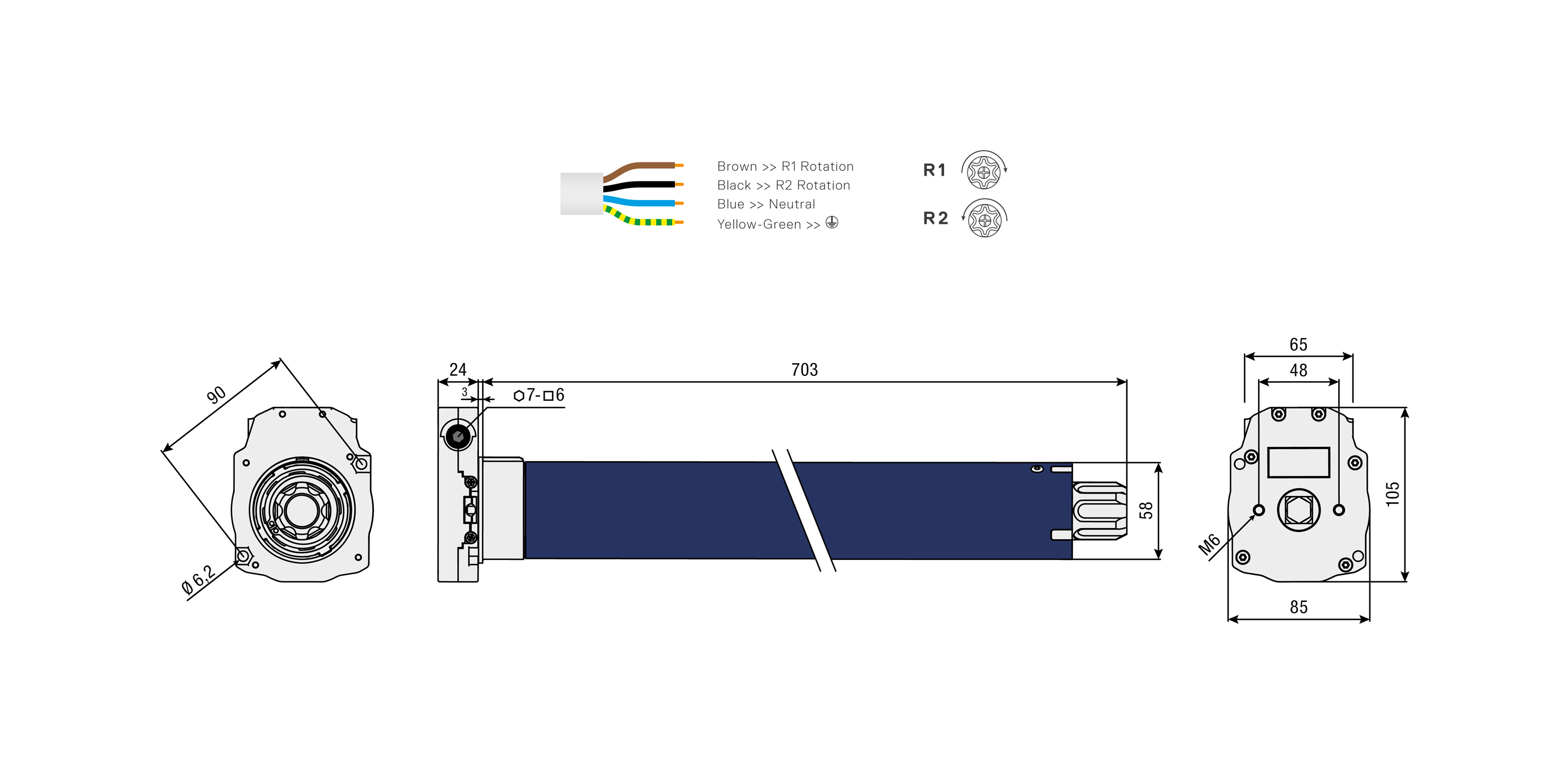 Technical drawing RO.60M 85/17